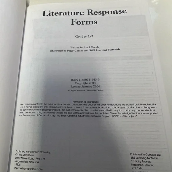 Children Resource Book: Literature Response Forms - Picture 2 of 3